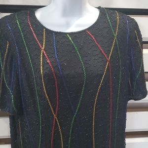 STYLEWORKS beaded dress.     #2703